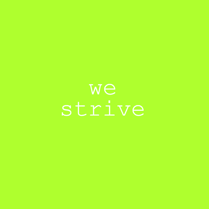 we strive